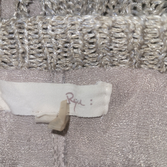 Ryu Tan Crochet Knit 3/4 Dolman Sleeve Top - Picture 6 of 6